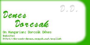 denes dorcsak business card
